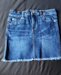 Blue Candy Denim Cut Off Jean Skirt Girls Size Medium - Picture 1 of 6
