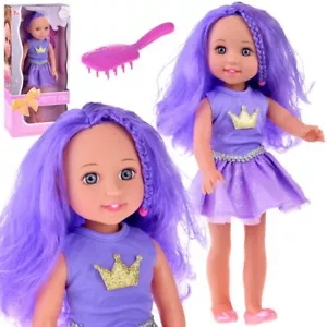 Puppe mit lange Lila Haaren hoch Spielpuppe 38 cm  klassische Schönheit JO - Bild 1 von 7