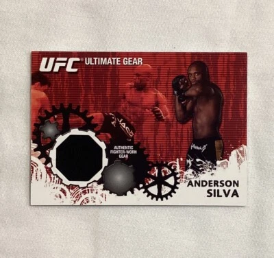ANDERSON SILVA 2010 TOPPS UFC MMA FIGHTER WORN RELIC PATCH CARD - Image 1 of 2