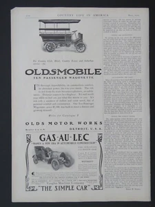 1905 Orig. Trineos Vaughn Gas-Au-Lec 9x13, Oldsmobile, Kalamazoo, anuncios automáticos 2 caras - Imagen 1 de 2