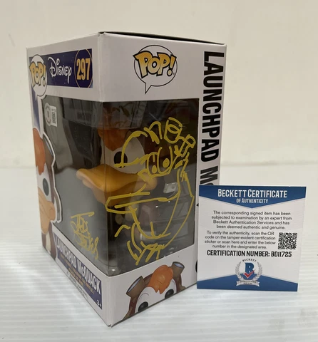 Tad Stones Signed Sketch Launchpad McQuack Funko Pop Darkwing Duck Beckett COA 1 Cover