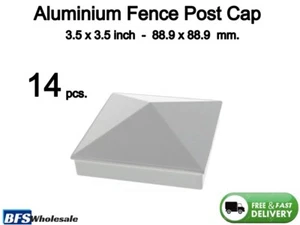 Tapa de poste de aluminio 3,5 x 3,5 pulgadas, color blanco, 14 piezas, resistente a la intemperie - Imagen 1 de 9