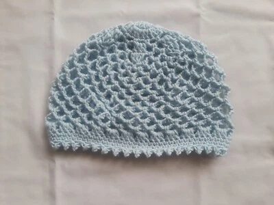 Gorro de ganchillo de verano para adolescentes/mujeres, hecho a mano EE. UU., malla de encaje calado ligero Foto 1 de 4