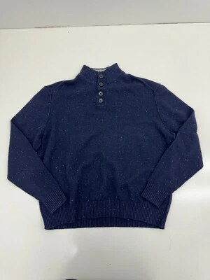 Suéter Pullover Aqua Toscano Azul Marino Tejido 1/4 Cremallera Para Hombre Talla XXL Foto 1 de 4