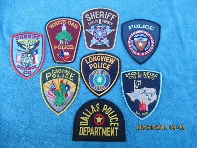 8 parches de policía de Texas para exhibición solo Olney/Cactus/Longview/Roble blanco/Dallas/ Foto 1 de 4