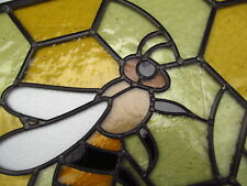 Newly crafted Traditional Stained Glass Window Panel HONEY BEES 443mm by 492mm