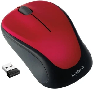 Logitech M317 Wireless Optical Mouse + 2.4 GHz USB Receiver - Red - Picture 1 of 2