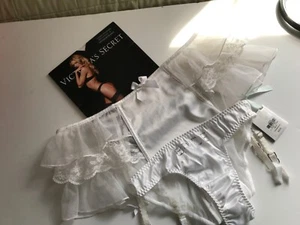 Victoria’s Secret Bridal Garter Panty Stockings Set XS/S,S White Satin Mesh NWT - Picture 1 of 10