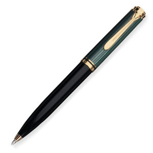 Pelikan Souveran K800 Ballpoint Pen - Black & Green - Gold Trim - 996991