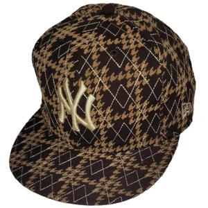 New York Yankees New Era 5950 Herringbone Fitted Hat - Braun - Bild 1 von 1