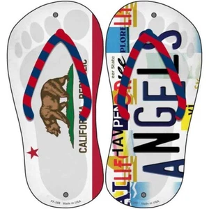 Scarpa infradito CA Flag Angels Strip 8"x4" metallo (set di 2) insegna stampa arte da parete - Foto 1 di 1