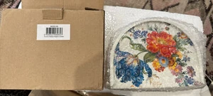 Mackenzie childs white flower market napkin holder NEW With DEFECTS! Read & Look - Picture 1 of 9