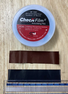 Just Like The Old Accufilm! Check-Film II Double-Sided Occlusal Film Red/Black.