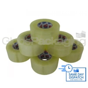 3 x Rolls Of BIG EXTRA LONG 2" Strong Clear Parcel Tape 48mm x 150M  (150 METRE) - Picture 1 of 7