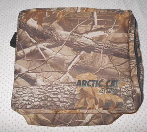 ARCTIC CAT ATV STORAGE BAG 15 X 13 x 6 PADDED CAMO HOOKS STRAPS RACK - Picture 1 of 4