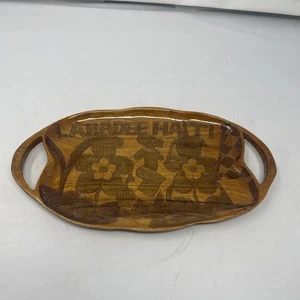 Vintage Labadee Haiti Holz Tablett Design - Bild 1 von 2
