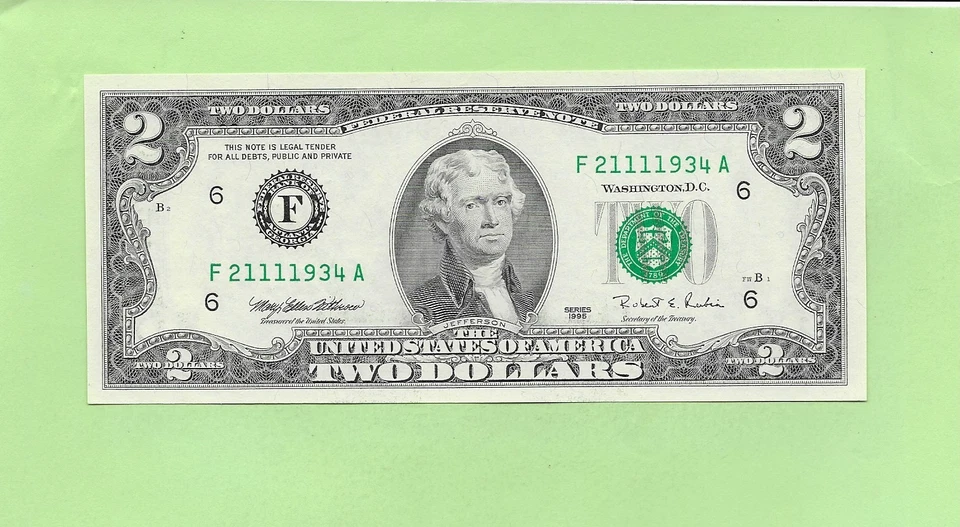N1S .. 1995 ..UNCIRC $2  F 2111 1934 A .... 1995 $2  F-A    NICE NOTE - Image 1 of 2