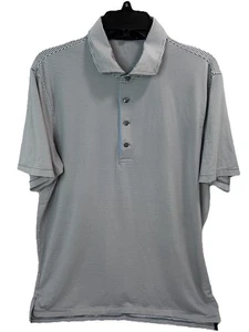 Greyson Poloshirt Herren Large schieferblau/weiß gestreift Golf Performance Stretch - Bild 1 von 5