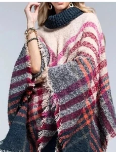 Suéter de Otoño Estilo Poncho Clima Marca Nuevo sin Etiquetas Acogedor Comodidad - Imagen 1 de 2
