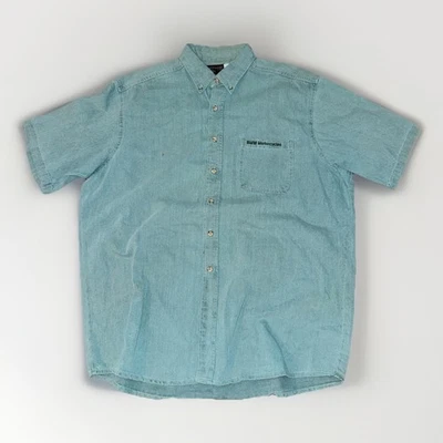 Camisa De Colección Años 90 BMW Verde Denim Manga Corta XL Para Hombres HECHA EN EE. UU. Vestido Y Paseo Foto 1 de 3