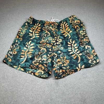 Pantalones Cortos de Natación Vintage Años 90 TYR Para Hombre XL Batik Verde Naranja Floral Bolsillos Forrados Foto 1 de 4