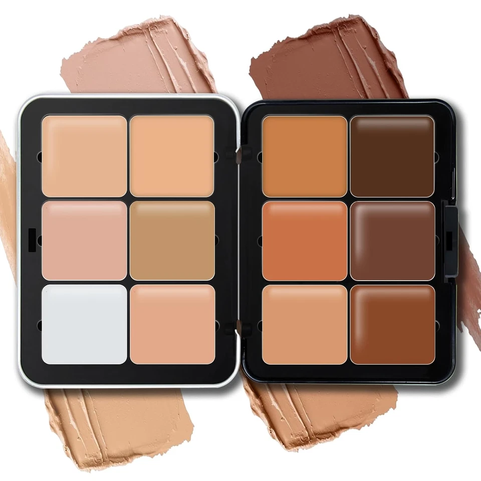 12 Colors Cream Concealer Foundation Palette, Long-Wearing Smudge Proof Blendabl - Image 1 of 4