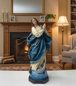 11,8 Zoll Unbefleckte Empfängnis Jungfrau Maria Statue handbemalt katholisches Dekor - Bild 1 von 6