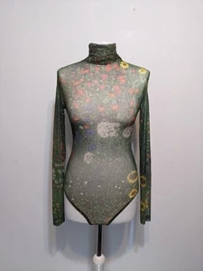 Zara Gustav Klimt Farm Garden With Sunflowers Bodysuit Mesh Size S Top Bloggers - Picture 1 of 6