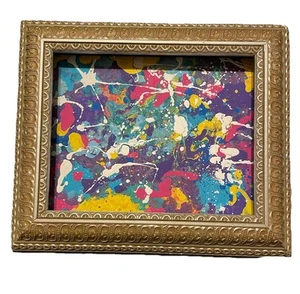 Jackson Pollock style Painting Abstract Modern Art “Easter Parade” OOAK 9x12” - Picture 1 of 4