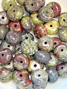 Drachenblut Jaspis Jasper Perlen Donut mit Loch 45 Stück 8 mm Edelstein Kristall - Bild 1 von 9