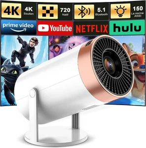 4K Mini Con Wifi E Bluetooth Proiettore Intelligente Android Supporto 1080P Vide - Foto 1 di 12