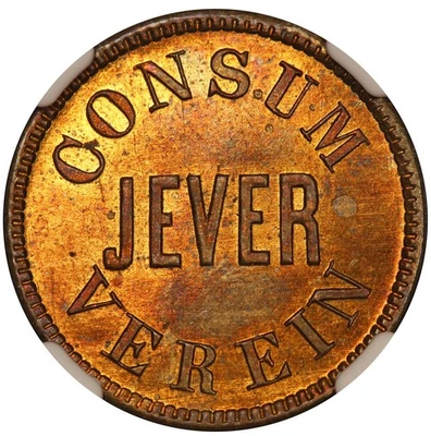 1900s Germany Jever 5 Groschen Consumption Token - NGC MS 64 - Image 1 of 4