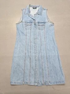Denim Style Womens Sleeveless Denim Dress Size 44/46 Large Blue Cotton - Picture 1 of 6