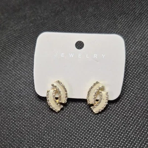 Elegantes Pendientes Diamantes de Imitación Plata Color Dorado Moda Disfraz Novia - Imagen 1 de 8