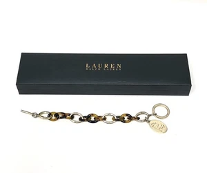 Lauren by Ralph Lauren Gold Tone Tortoise Toggle Link Bracelet With Case 7” - Picture 1 of 7