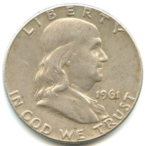 USA mezzo dollaro argento Franklin 1961 n. 8020 - Foto 1 di 2