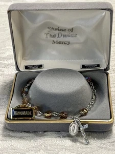 Österreichisches Kristall Armband Rosenkranz Armband AB Perlen rhodiniert Handarbeit -- 2979 - Bild 1 von 7