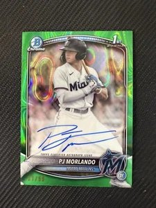 #CPA-PM PJ Morlando 2025 Bowman/99 Marlins Sports Chrome Prospects Green Lava - Imagen 1 de 2