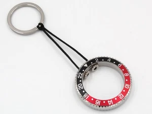 Keychain Acciaio Tribute Watch Luxury Ghiera Rosso/Nero Accessori Sportivo New - Picture 1 of 7