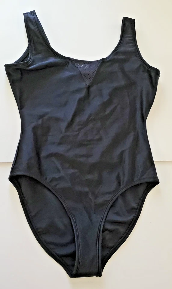The Body Co Leotard Bodysuit  L  Black High Cut Leg Dance 80s Aerobics Vintage - Image 1 of 4