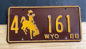 1968 Wyoming License Plate Tag 4 161 - Picture 1 of 2