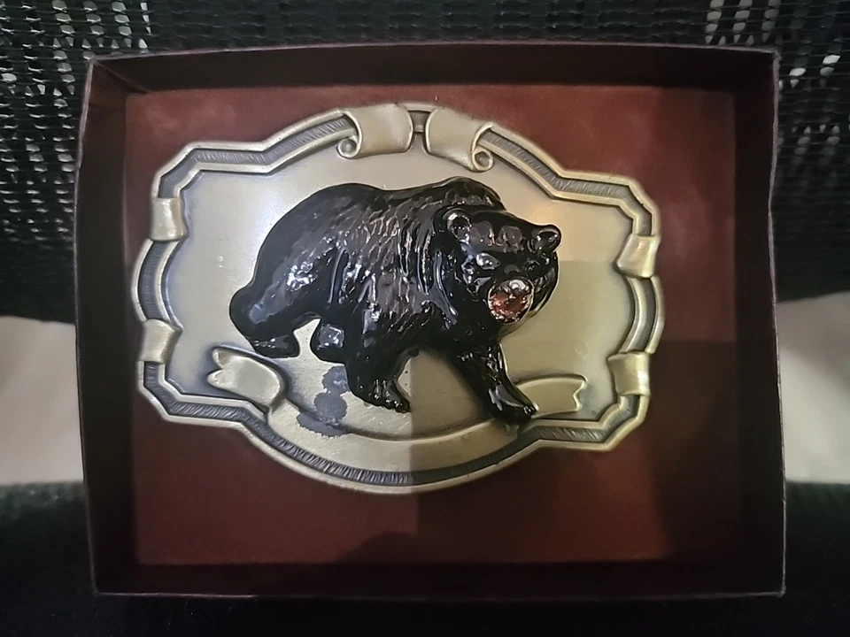 Raintree Bear Hebilla de Cinturón Marrón o Grizzly 3D Hebilla de Cinturón De Colección Años 70 80 Foto 1 de 4