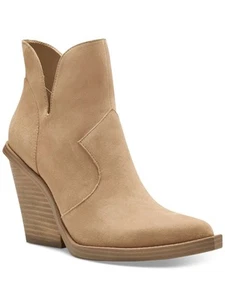 JESSICA SIMPSON Womens Beige Leeshi Slip On Leather Western Boot 10 M - Picture 1 of 11