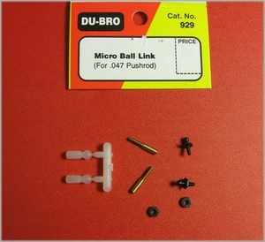 Eslabón de micro bola Du-Bro 929 para paquete de varillas de empuje .047 de (2) - Imagen 1 de 2