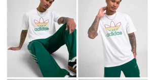 ADIDAS ORIGINALS RASTA OUTLINE TREFOIL T SHIRT WHITE BNWT S,M,L,XL,XXL LAST 5 - Picture 1 of 2