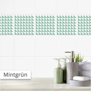 Fliesenaufkleber Licht und Schatten Muster Mintgrün | Fliesenfolie Küche & Bad - Bild 1 von 1