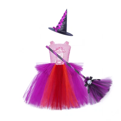 Niños Hocus Pocus Sara Sanderson Vestido de Malla Niñas Halloween Conjunto Foto 1 de 4