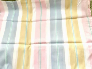 Vtg Colorful Blue Yellow Pink Fabric Shower Curtain Pastels Never Used - Picture 1 of 2