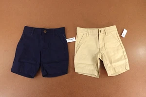 Old Navy Girls Size 7 Khaki Blue School Uniform Twill Bermuda Shorts 2 Pack NWT - Picture 1 of 4