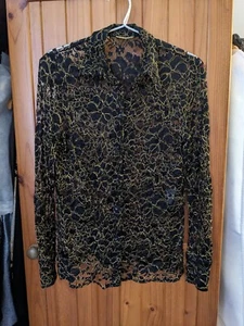 SAINT LAURENT $2k+ Lurex Lace Shirt FR38 - Picture 1 of 8